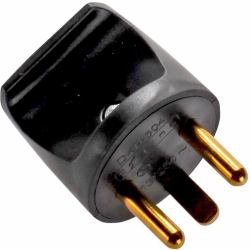 Microconnect Power Plug [round], Black adaptador de enchufe eléctrico Tipo K [DK] Negro 