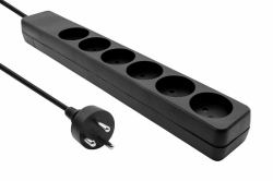 Microconnect MC-GRU0603DKB base múltiple 3 m 6 salidas AC Interior Negro 