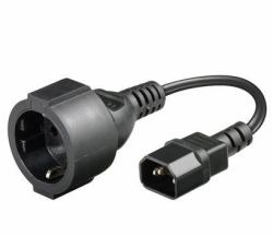 Microconnect PE130075 cable de transmisión Negro 0,23 m C14 acoplador Schuko 