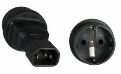 Microconnect PE14CEEAD adaptador de enchufe eléctrico C14 Tipo F Negro 