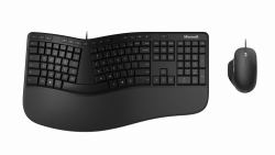 Microsoft Ergonomic Desktop teclado Ratón incluido Oficina USB QWERTY Nórdico Negro  - Versión UK