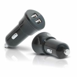 Mobilis Car Charger 2 USB Universal Negro Encendedor de cigarrillos Auto 