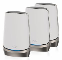 NETGEAR Orbi Quad-band RBKE963 AXE11000 WiFi 6E Mesh System Quad-band [2.4 GHz / 5 GHz-1 / 5 GHz-2 / 6 GHz] Wi-Fi 6 [802.11ax] Gris, Blanco 16 Interno 