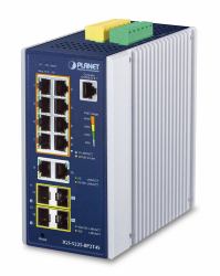 PLANET IP30 Industrial L2+/L4 8-Port Gestionado L2+ Gigabit Ethernet [10/100/1000] Aluminio, Azul 