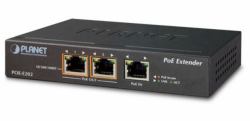 PLANET POE-E202 ampliador de red Transmisor y receptor de red Negro 10, 100, 1000 Mbit/s 