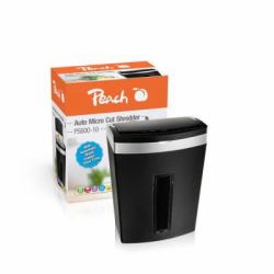 Peach PS600-10 triturador de papel Microcorte 63 dB Negro, Plata 