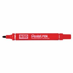 Pentel N 50 marcador permanente Punta redonda Rojo 12 pieza[s] 