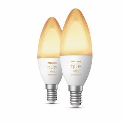 Philips Hue White ambiance Vela - Bombilla inteligente E14 - [paquete de 2] 