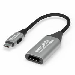 Plugable Technologies USBC-HDMI8K adaptador de cable de vídeo HDMI tipo A [Estándar] USB Tipo C Aluminio, Negro 