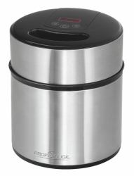 ProfiCook 501140 máquina para helados 1,8 L 12 W Negro, Acero inoxidable 