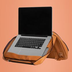 R-Go Tools Bolsa para portátil R-Go Viva, piel plena flor, con soporte integrado para portátil, correa para el hombro, marrón 