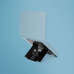 R-Go Tools Soporte para portátil R-Go Riser Flexible, elevador plegable ajustable para portátil, ergonómico, aluminio Hylite, negro 