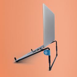 R-Go Tools Soporte para portátil R-Go Steel Travel, ergonómico y plegable, apto para portátiles de 10-22 pulgadas, negro 