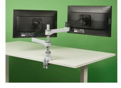 R-Go Tools Brazo de monitor R-Go Zepher Dual, para dos monitores, ajustable, capacidad de carga de 0- 8 kg, 100% circular, negro 