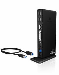 ICY BOX IB-DK2241AC Alámbrico USB 3.2 Gen 1 [3.1 Gen 1] Type-A Negro 
