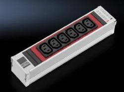 Rittal DK 7856.082 base múltiple Interior 6 salidas AC Aluminio, Rojo 