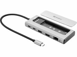Sandberg 136-82 base para portátil y replicador de puertos Alámbrico USB 3.2 Gen 2 [3.1 Gen 2] Type-C Gris 
