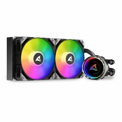 Sharkoon S80 RGB Carcasa del ordenador, Procesador Sistema de refrigeración líquida todo en uno 12 cm Negro 1 pieza[s] 