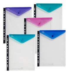 Snopake 15695 carpeta Polipropileno [PP] Transparente, Azul, Verde, Rosa, Púrpura, Turquesa A4 