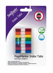 Snopake Index Tab PageMarker Assorted 160 tabs- 12 B/Cards