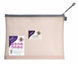 Snopake EVA Pastel Mesh HC Foolscap Zippa Bag - Pink- 3 Bags
