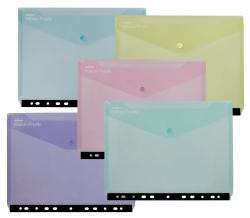 Snopake GRS Reborn Polyfile RingBinder Wallet A4 Pastel Asstd- 5 Files