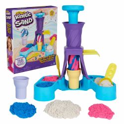 Spin Master Kinetic Sand - Juego de Helados - 400 g de Arena Mágica Moldeable, 2 Conos de Helado y 2 Herramientas - Kit Manualidades Niños - Juguetes Niños 5 Años + - Arena Kinetica 