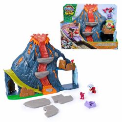 Spin Master PAW Patrol : The Dino Movie, set de juego Super Lava Blast Volcano con luces y sonidos, figuras de acción de Marshall y Rhubarb, juguetes para niños y niñas preescolares, a partir de 3 años 