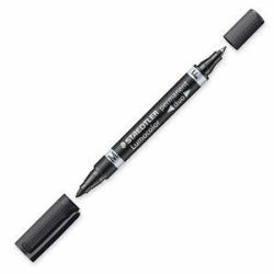 Staedtler Lumocolor Duo marcador permanente Punta redonda/fina Negro 1 pieza[s] 