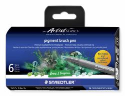 Staedtler Pigment Arts Brush Pen Greens & Turquoises rotulador Verde, Turquesa 6 pieza[s] 