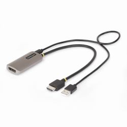 StarTech.com Cable Conversor Adaptador Activo de 30cm HDMI 2.1 a DisplayPort 1.4 - 8K60Hz - Alimentado por el Bus USB - Cable Incluido 