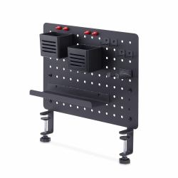 StarTech.com Tablero Perforado de Sobremesa con Abrazadera - Panel Perforado Metalico - Organizador de Acero con Accesorios para Escritorio - 420 x 320mm - Negro 