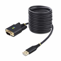 StarTech.com Cable Adaptador USB a Serie de 3m - Retención COM - FTDI - USB a DB9 RS232 Serial - Tornillos Intercambiables - Protección ESD - Windows/macOS/Linux 
