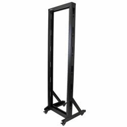 StarTech.com Rack 42U de Marco Abierto de 2 Columnas para Servidores - Rack de Dos Columnas de 19 Pulgadas con Ruedas para Equipo de Redes e Informático - para Espacios Angostos 