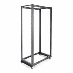 StarTech.com Rack 42U Móvil de Marco Abierto de 4 Columnas para Servidores - Rack de Cuatro Columnas de 19 Pulgadas para Equipo de Red e Informático - Ruedas o Patas Niveladoras 