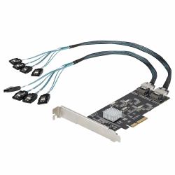 StarTech.com Tarjeta PCIe de 8 Puertos SATA - Tarjeta Adaptadora de Expansión PCI Express SATA con 4 Controladores de Host - Tarjeta Controladora PCIe SATA - SATA III 