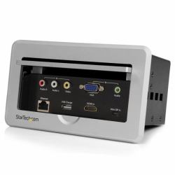 StarTech.com Caja de Conectividad para Mesa de Juntas - Módulo de Conexiones HDMI VGA y Mini DisplayPort 
