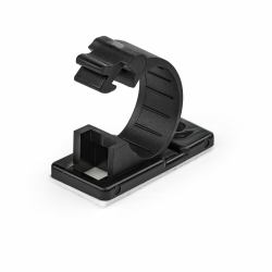 StarTech.com 100 Clips de Gestión de Cableado Adhesivos - Negro - Organizador de Cableado para Escritorios/Oficinas - Mordaza de Nylon Autoadhesiva con Clasificación contra Fuego UL/94V-2 