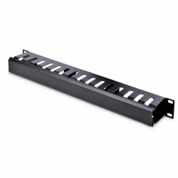 StarTech.com Panel Canaleta 1U de Gestión de Cables para Rack de Conductos Horizontales con Tapa - Conducto de Cables para Rack de Servidores - Organizador/Gestor de Cables para Rack 