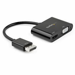 StarTech.com Adaptador DisplayPort a HDMI VGA - Dongle Convertidor DisplayPort 1.2 HBR2 a HDMI 2.0 [4K 60Hz] o VGA 1080p - Adaptador DP a Monitor HDMI o VGA - Adaptador de Vídeo Digital 