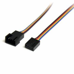 StarTech.com Cable Extensor 0,3m PWM 4 Pines Alimentación Ventilador Fan Placa Base Macho a Hembra 