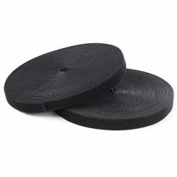 StarTech.com Bobina de 30,48m de Gancho y Bucle - Tiras Reutilizables de Gancho y Bucle - Cinta Sujetacables - Envolturas Ajustables de Tela para Gestión de Cableado - Negro 