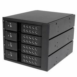 StarTech.com Rack Móvil Backplane de 4 Bahías de Intercambio en Caliente - Rack Móvil Hot Swap sin Bandeja para Unidades de DD SSD de 3,5in SAS II/SATA III - 6 Gbps 
