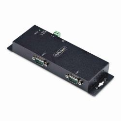 StarTech.com Adaptador Serie a Ethernet - Conversor RJ45 LAN IP a DB9 RS232 - Servidor de Dispositivos Serie de 2 Puertos - Carcasa de Metal - Dispositivos Serie Remotos - Pared o Carril DIN - TAA 