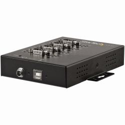 StarTech.com Adaptador Hub Serie RS232/RS485/RS422 a 4 puertos USB - Convertidor Ladrón USB 2.0 a Serial DB9 - IP30 - de Montaje en Carril DIN - Protección ESD de 15kV 