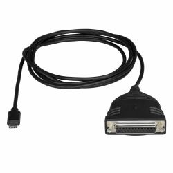 StarTech.com Cable Adaptador Conversor de Impresora USB Tipo C a Paralelo - Cable USBC a DB25 Alimentado por el Bus - Cable para Impresora 