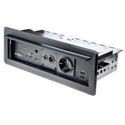 StarTech.com Caja de Conexiones para Mesa de Conferencias - con Módulos de Alimentación y A/V - Grommet Eléctrico para Mesa de Juntas 
