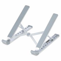 StarTech.com Soporte Elevador Plegable para Ordenador Portátil - Riser Ajustable Portátil Ergonómico para Ordenador Laptop - Estructura Ventilada de Aluminio - Carga 10kg - Atril Portátil 