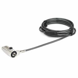 StarTech.com Cable de Seguridad para Ordenador Portátil - con Candado de Combinación de 4 Dígitos - para Ranura de Seguridad de Tipo Wedge 