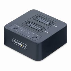 StarTech.com Dock Duplicador Clonador Autónomo 1:1 de Unidad SSD NVMe M.2 - 90GBpm - USB-C 3.2 de 20Gbps - Docking Station USB Tipo C de 2 Bahías - Incluye Cables USB-C/USB-A 